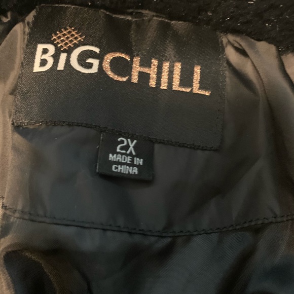 Big Chill Black Puffer Faux Fur Collar Plus Zipper Closure Coat NWT - Picture 7 of 11